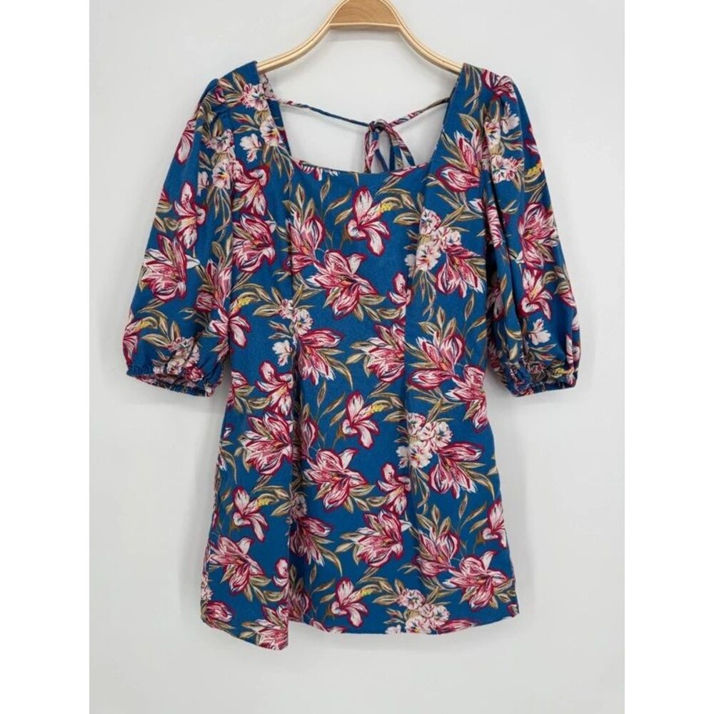 A New Day Floral Puff Sleeve Mini Dress Size Medium